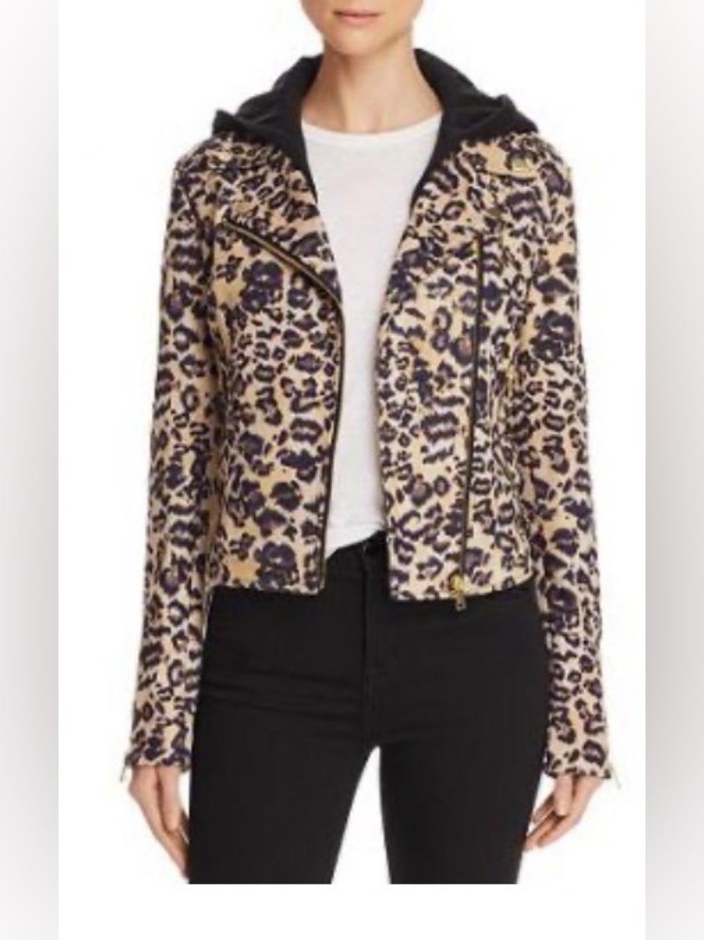 Aqua faux suede moto jacket